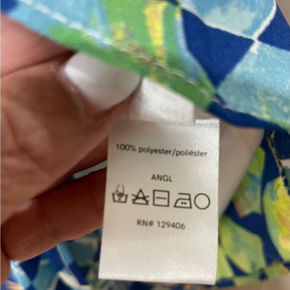 VENUS Asymmetrical Dress Spagetti Straps Geometric Print Party Y2K SZ 12 EUC - Picture 10 of 11